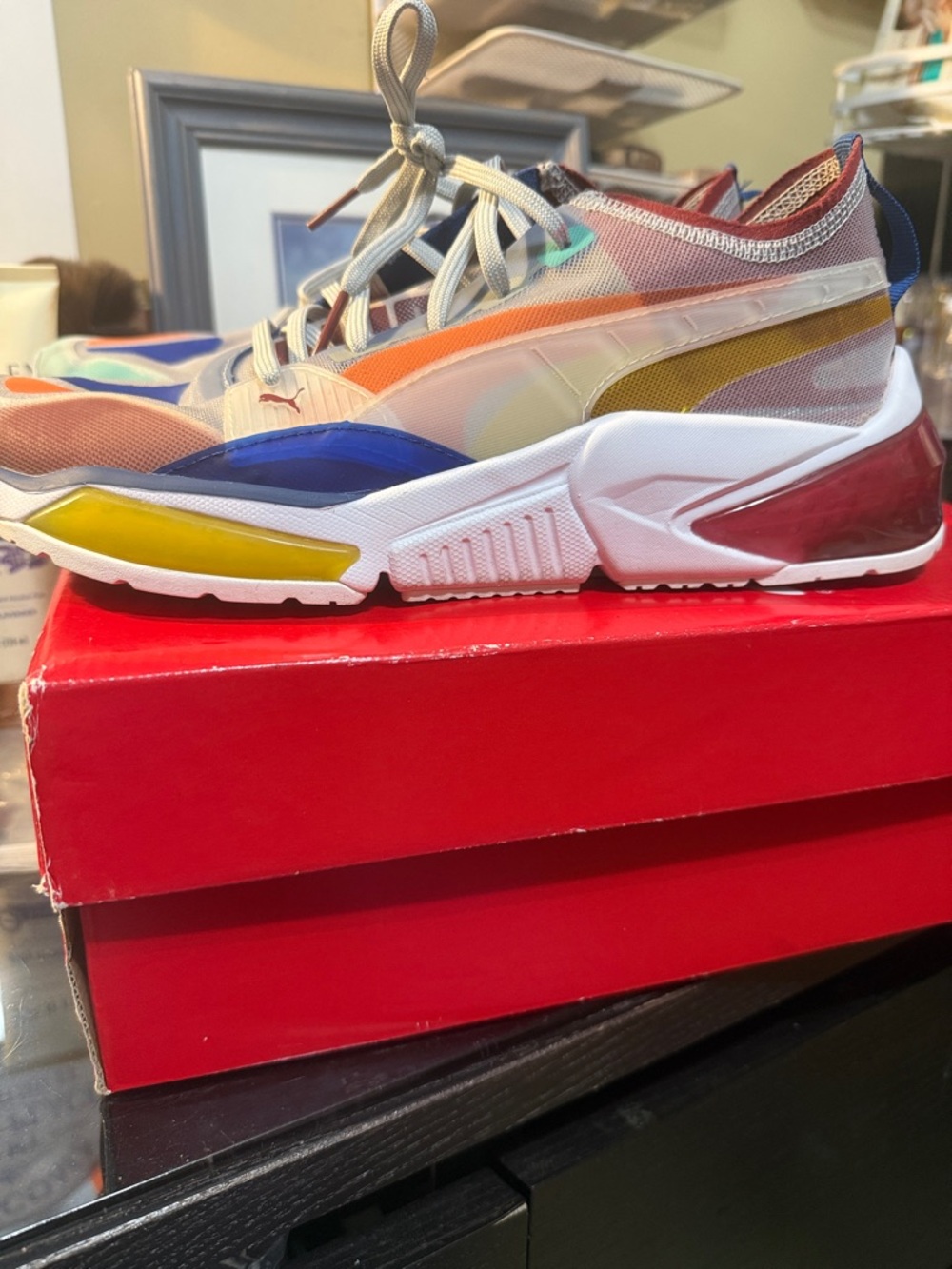 Puma Men's Multicolor Athletic Sneakers in Red, Blue, Yellow, Orange